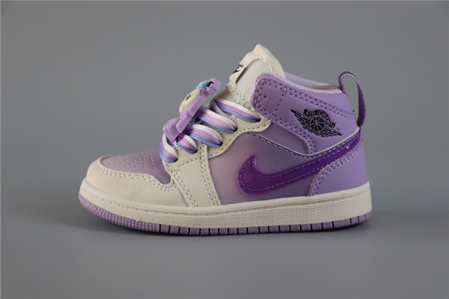 Youth Running Weapon Air Jordan 1 Purple/Cream Shoes 109